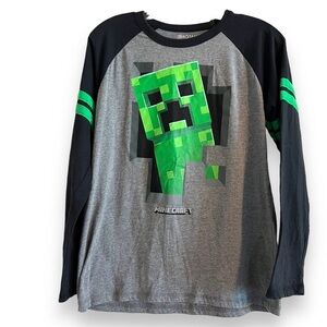 Minecraft Graphic Creeper T-Shirt Long Sleeve Boys XL Official Minecraft Product
